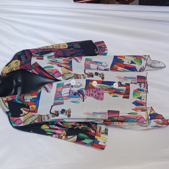 Radzoli Los Angeles Women's 3/4 Sleeve Button oversized Blouse/jacket Size M - Picture 1 of 9